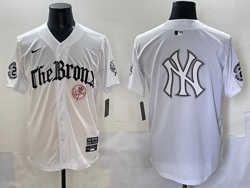Men 2025 New York Yankees Blank White Five generations Joint Name Nike MLB Jersey style 23